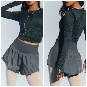 NWT Free People FP Movement Carpe Diem Shorts - skyline grey blue stone - XL